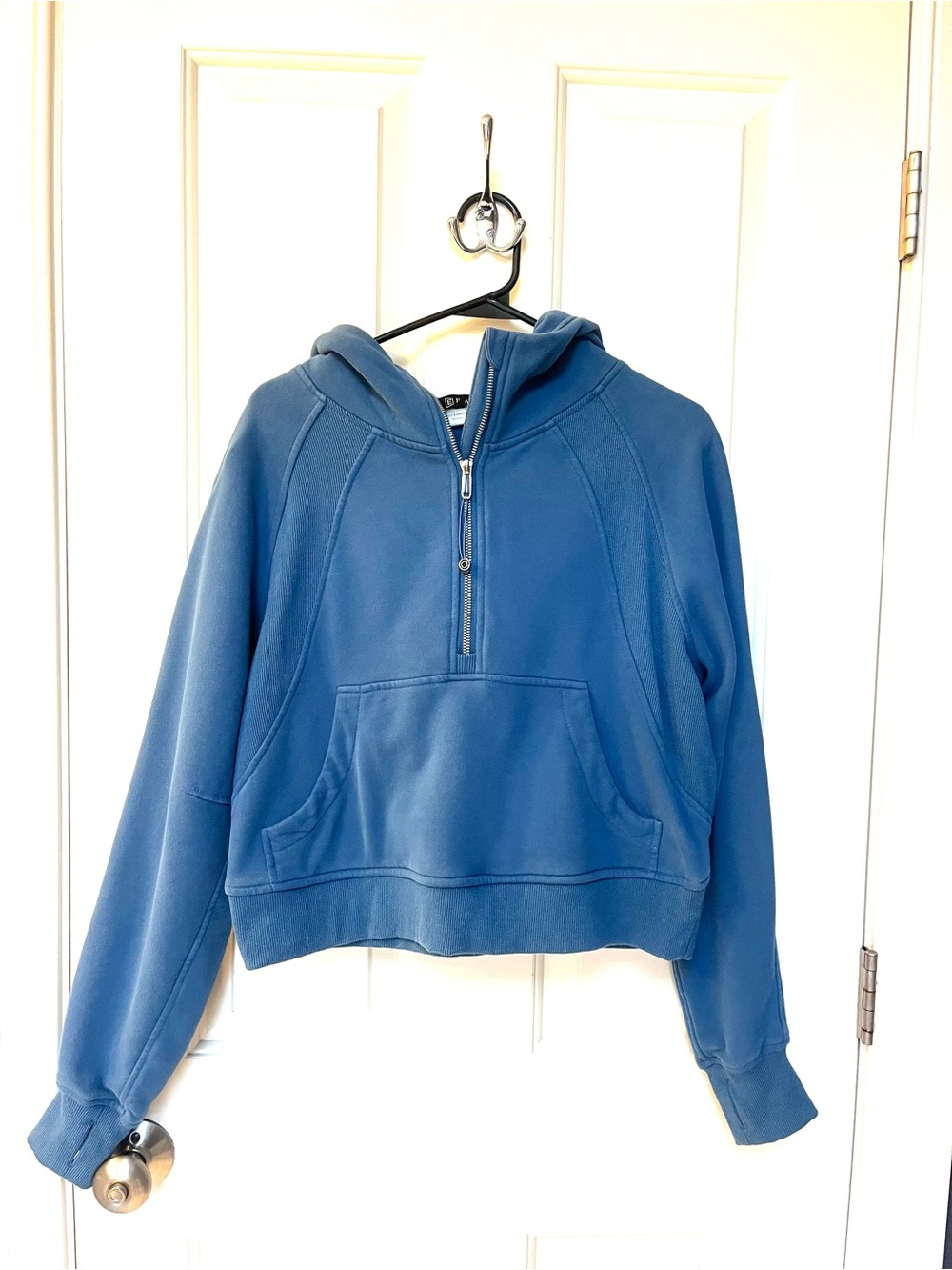 Scuba Inspired Blue Half Zip Hoodie Women’s Sz S
